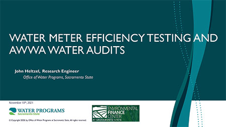 Water meter efficiency testing and AWWA water audits
