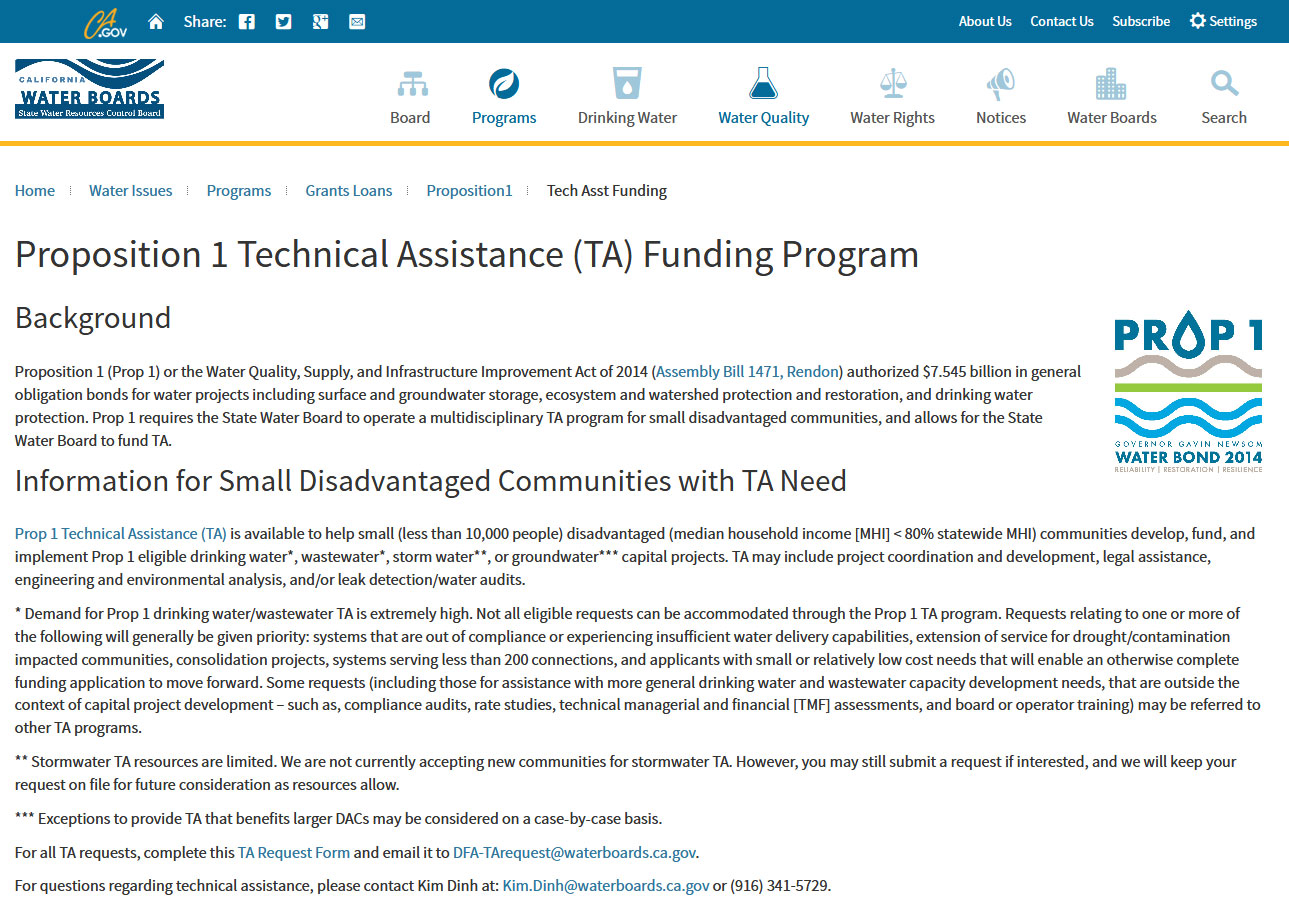 Technical Assistance for Disadvantaged Communities