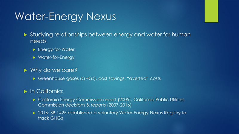 Water and Energy Resource Analysis